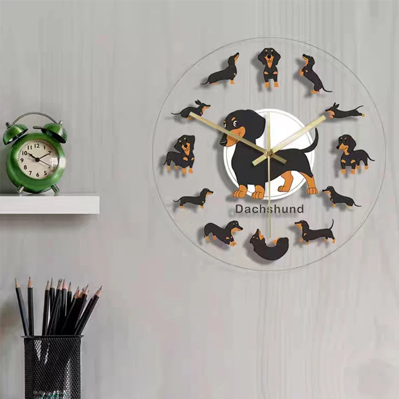 Divertenti orologi da parete per cani carini in stile nordico decorazione moderna per la casa per camera da letto soggiorno ufficio fai da te