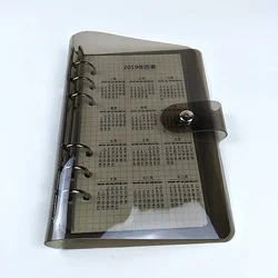 1PC Popular Transparent Black A5 A6 A7 Plastic Binder PVC Multifunctional Handbook Schedule Office Supplies File Organizer