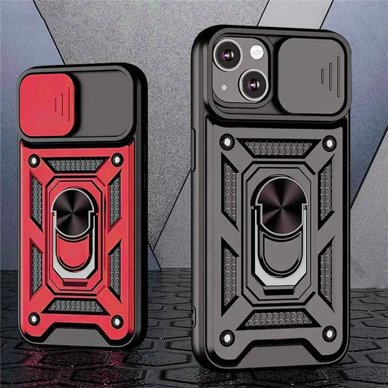 Armor Shockproof Magnetic Ring Stand Holder Case For iPhone15 13 12 11 14 Pro  X XR XS Max 12 13 Mini 7 8 Plus 11Pro Back Cover