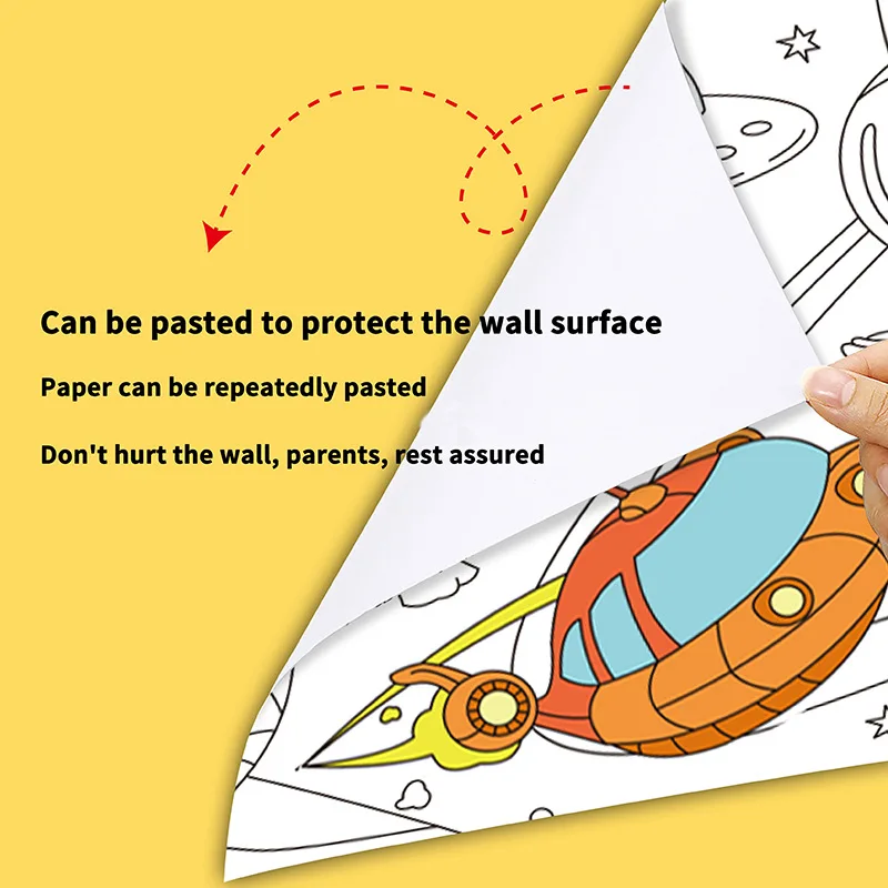3M Children Drawing Roll DIY Sticky Color Filling Paper Coloring Paper Roll For Kids DIY Painting Drawing Early Stationery Toys