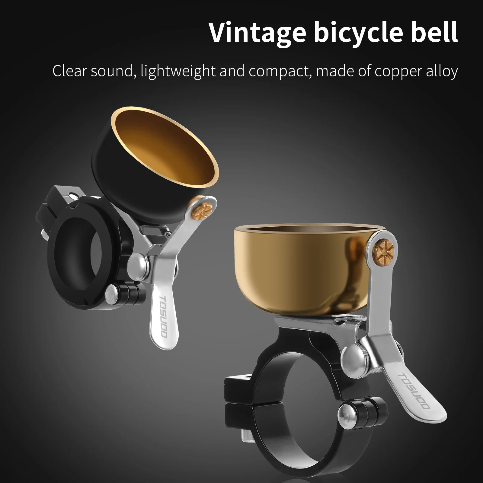 TOSUOD Bike Bell Retro Bicycle Copper Ring MTB Road Bike Handlebar Ring Horn Clear Loud Sound Bells Cycling Safe Warning Alarm