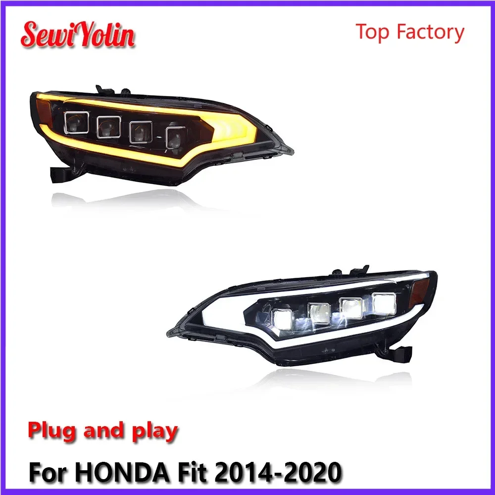 

Car LED Headlight Light Assemblies For HONDA Fit 2014-2020 Auto Fog DRL Brake Turn Signal Lamp Plug And Play