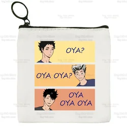 Oya Oya Oya Haikyuu Anime volley Canvas Card portamonete Manga Shoyo Kuroo Bokuto femminile carino semplice moneta Mini borsa con cerniera