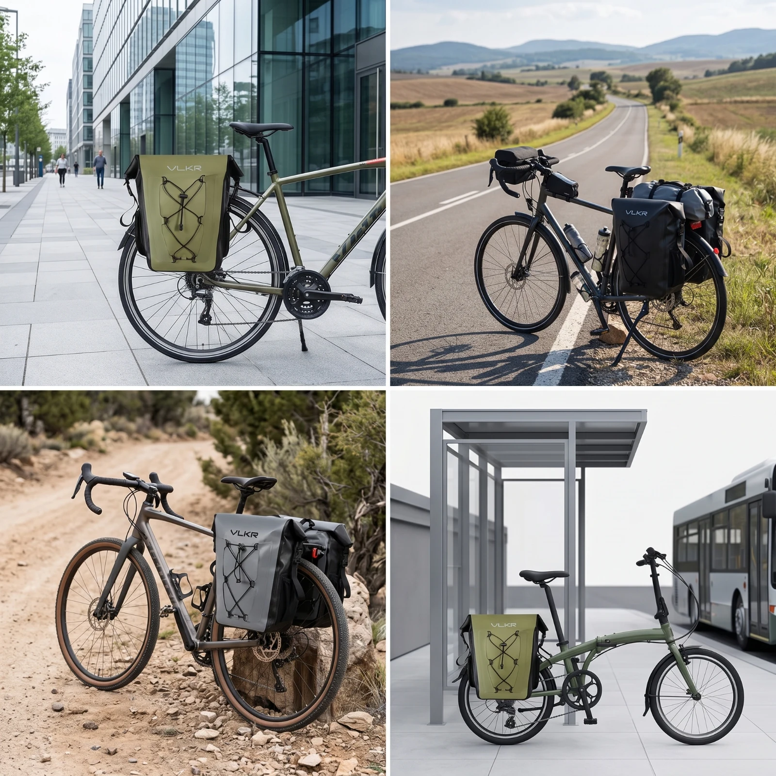 Bike Pannier with Side Pockets Waterproof Cycle Pannier with Side Pockets Rear Rack Bag Heavy-Duty Portable for Cyclists