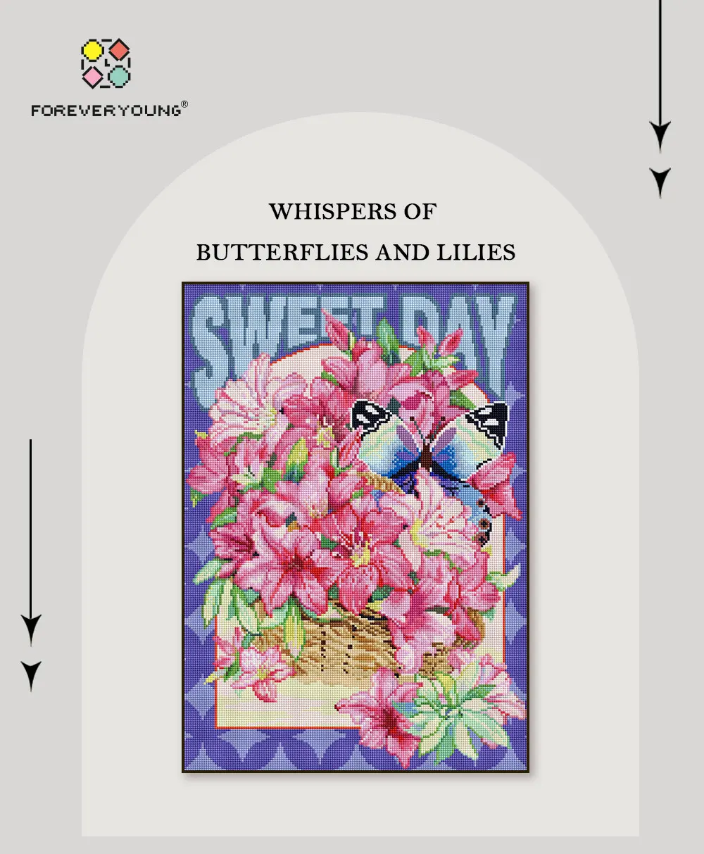 Foreveryoung Whispers of Butterflies and Lilies Diamond Painting Kit, 15