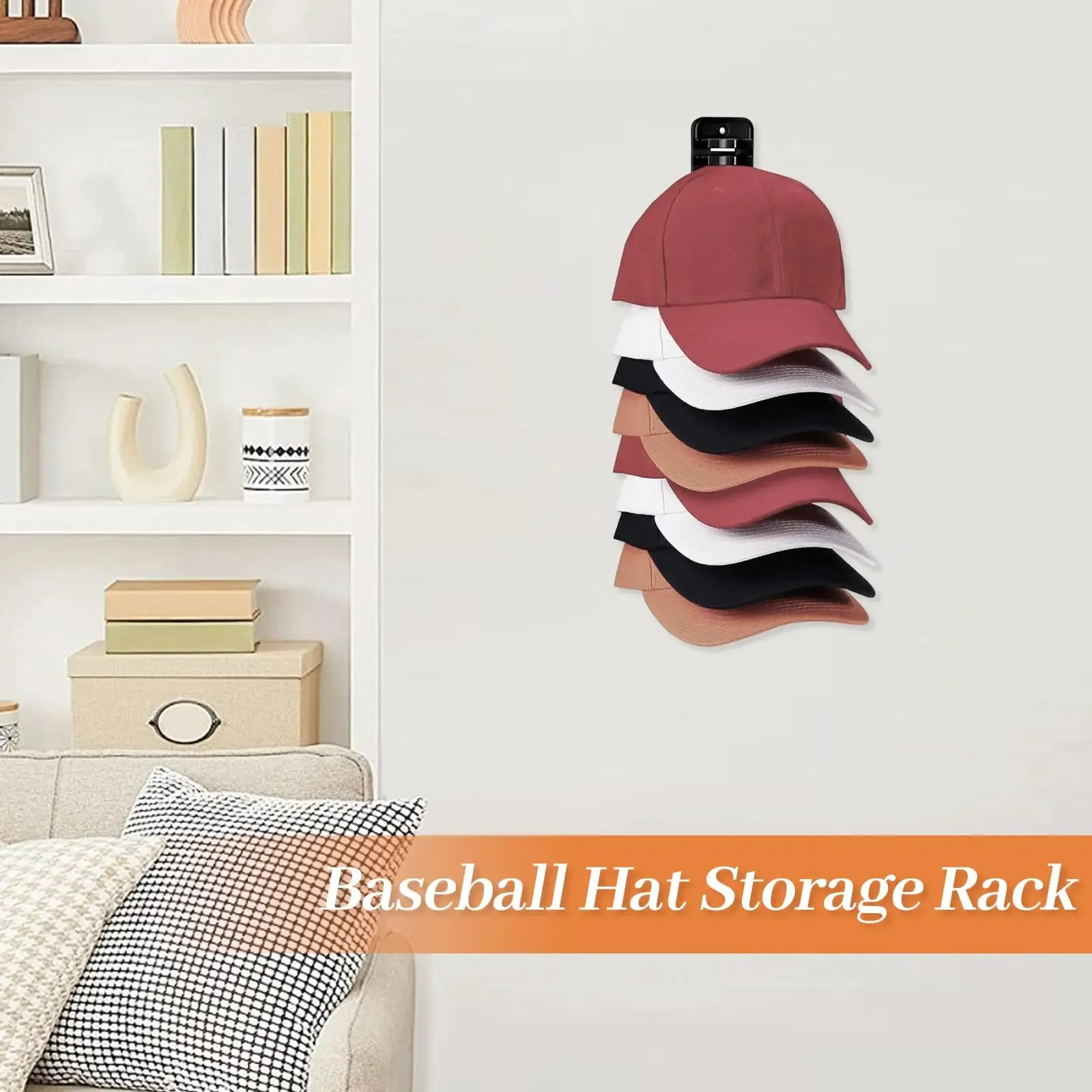 Wall Mounted Baseball Hat Rack for Storage