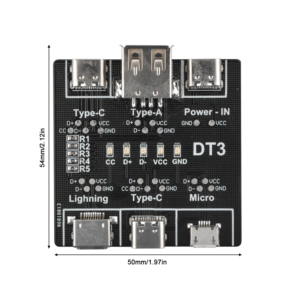 USB Data Cable On-Off Detection Board for Micro Type-C Port DT3 USB Cable Tester Fast Detection Lightweight Durable