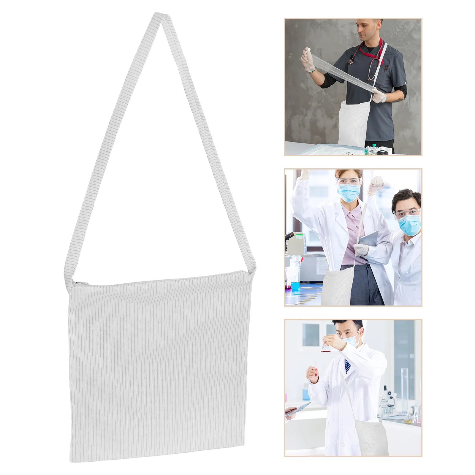 

Waterproof Anti-Static Cleanroom Storage Bag with Shoulder Strap Reusable Protective Electrostatic Garment Pouch for Cleanroom