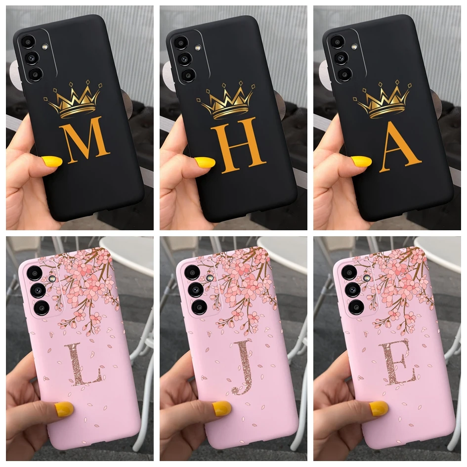 For Samsung A14 Case SM-A145F Letters Crown Cover Soft Silicone Phone Cases For Samsung Galaxy A14 4G Funda M14 2023 M146B Coque