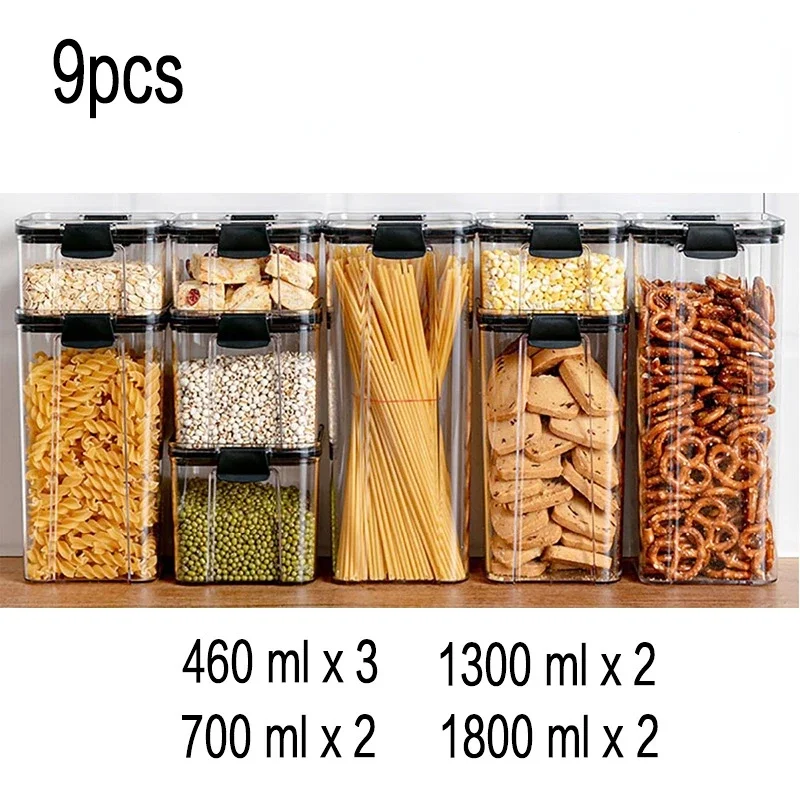 Food Storage Kitchen Container Plastic Box Jars for Bulk Cereals Kitchen Organizers for Pantry Organizer Jars With Lid Home