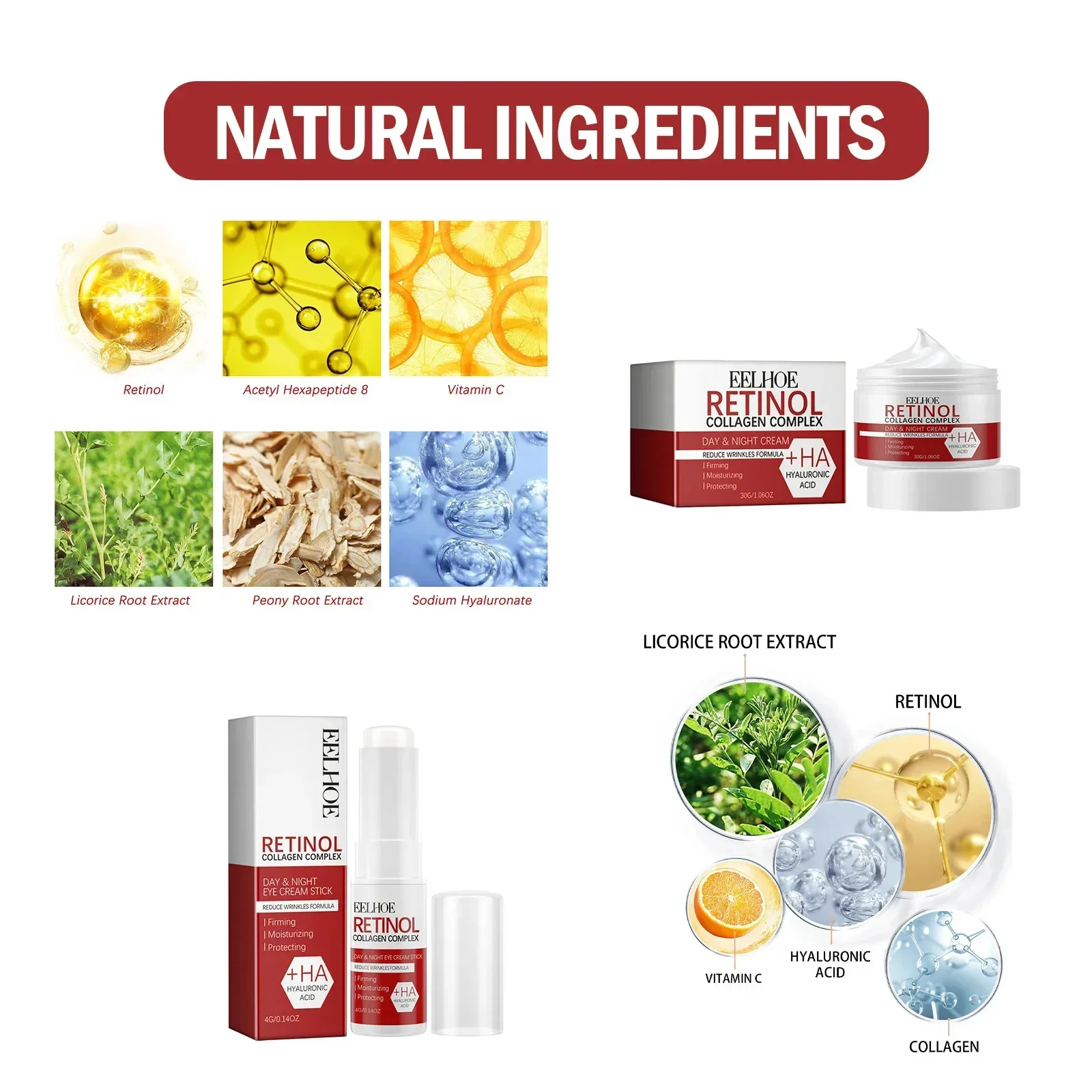 طقم إزالة تجاعيد الريتينول للوجه، تعزيز فوري لشد البشرة، مصل مضاد للشيخوخة، يتلاشى الخطوط الدقيقة، تبييض العناية بالبشرة الكورية #6