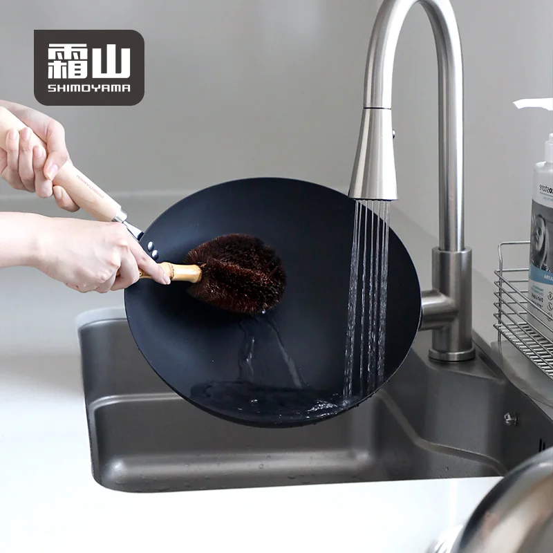 

Традиционная китайская сковорода-вок SHIMOYAMA с крышкой из нержавеющей стали, из чугуна, большой емкости, прочная, для газовых и индукционных плит