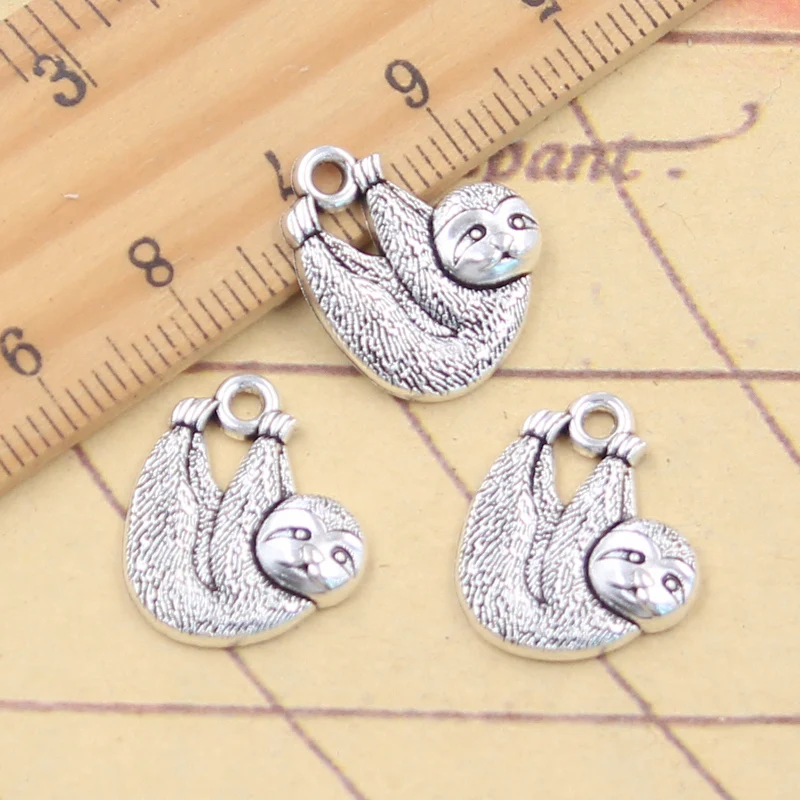 20pcs Charms Sloth Koala Bear 18x15mm Tibetan Silver Color Pendants Antique Jewelry Making DIY Handmade Craft