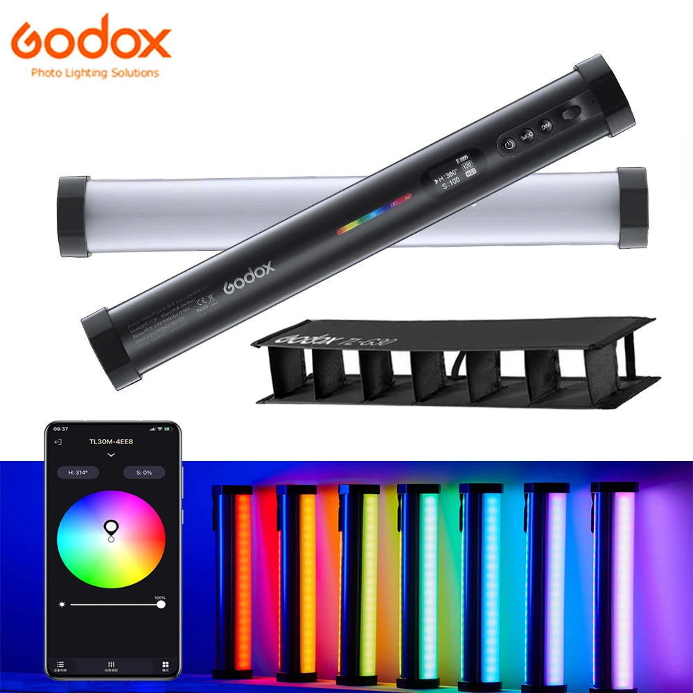 Godox TL30 RGB Tube Light 2900mAh Battery Mini Handheld Photo LED Video Continuous Fill Lighting Ice Stick APP Remote Control