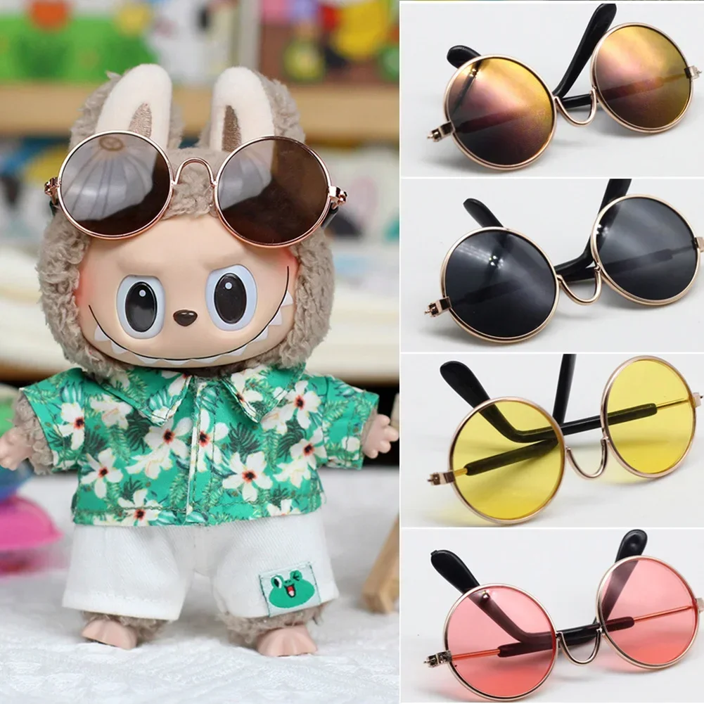 17 cm Labubu Coole Streetwear-Sonnenbrille mit Farbverlauf – modisches Puppenbrillen-Outfit und BJD-Zubehör