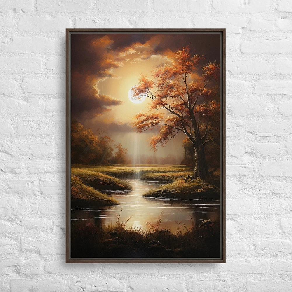 [No Framed]  Home Decorative Wall art, Autumn Stream, Poster Wall Decoration Painting, Canvas Printing Living Room, Bedroom, Kit