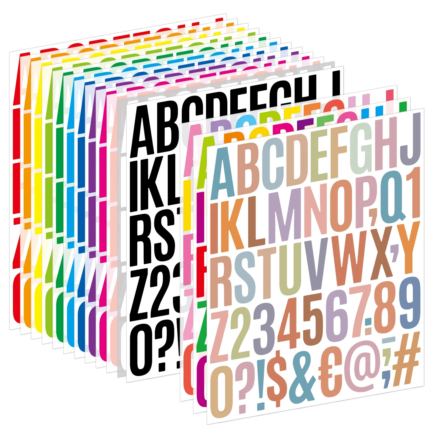 50pcs/sheet 2 Inch Colorful Alphabet Stickers Vinyl Adhesive Letters, Numbers Stickers For Diy Mailbox House Numbers, Door Decor