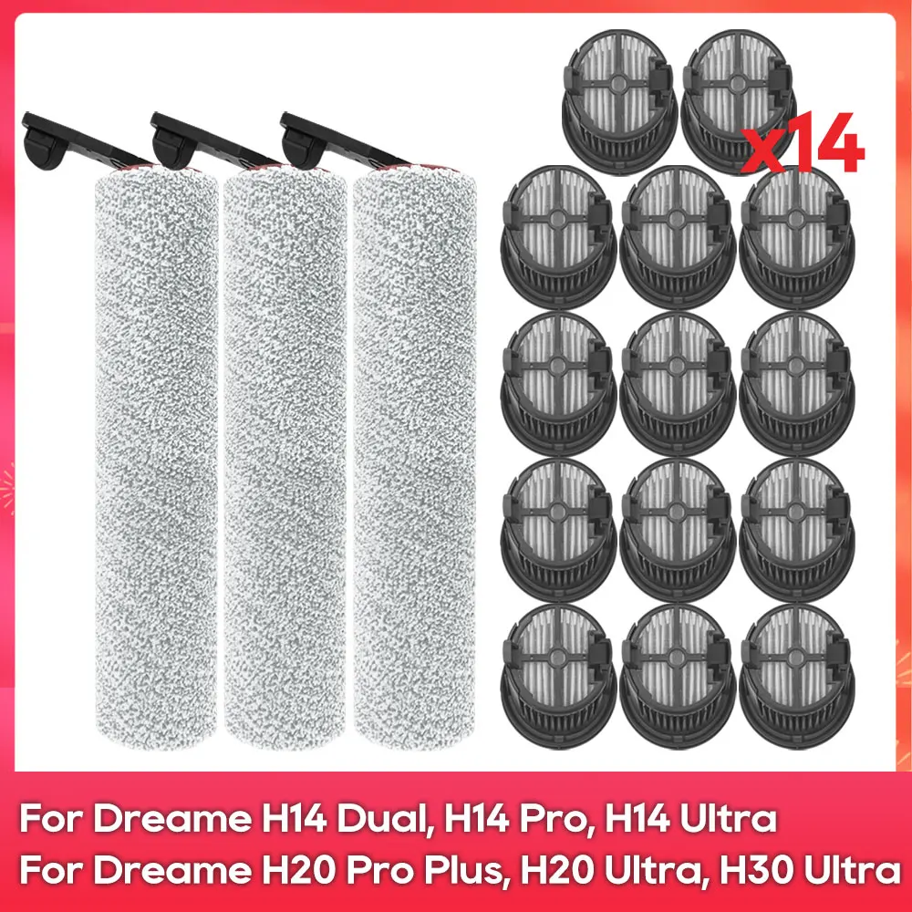 Compatible avec ( Dreame H14 Dual, H14 Pro, H14 Ultra, H14, H20 Pro Plus, H20 Ultra, H30 Ultra ) Pièce Accessoire Brosse principale à rouleau Filtre Compatible avec ( Dreame H14 Dual, H14 Pro, H14 Ultra, H14, H20 Pro Plus, H20 Ultra, H30 Ultra ) Pièce Accessoire Brosse principale à rouleau Filtre
