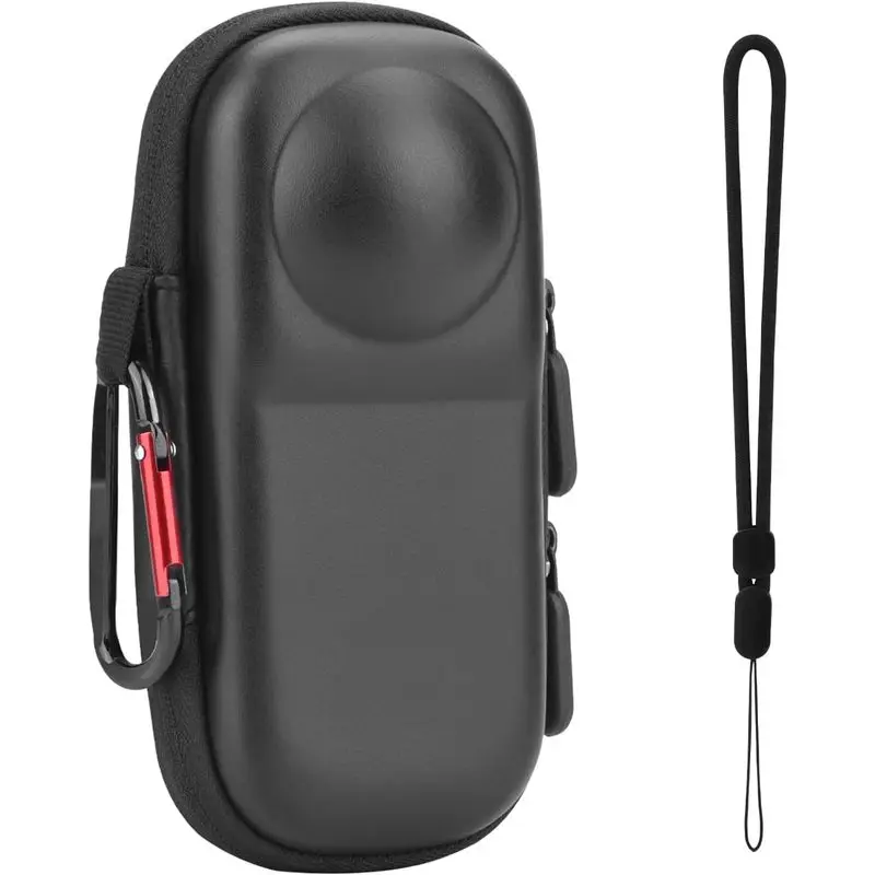 Hard Shell Case for Insta360 X4 X5, Travel Storage Bag, Protective Cover with Wrist Strap & Carabiner, Shockproof Pouch