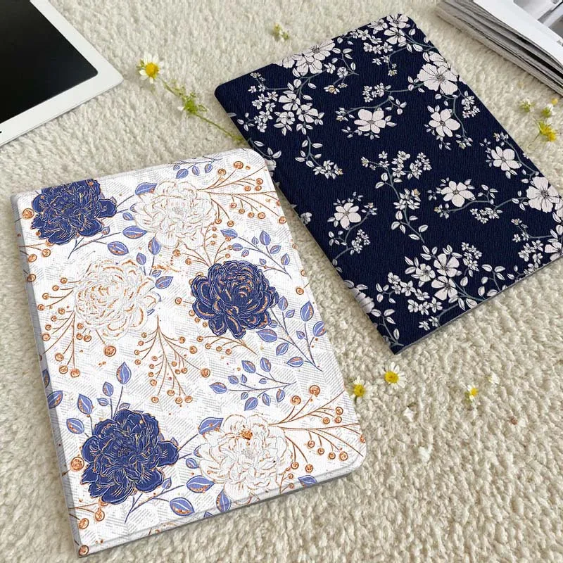 

Blue White Floral Pattern Gift Tablet Case For Xiaomi Redmi Mini Pad SE K 2 4 5 6 7 8 2023 2025 11 8.8 11.2 10.1 Pro