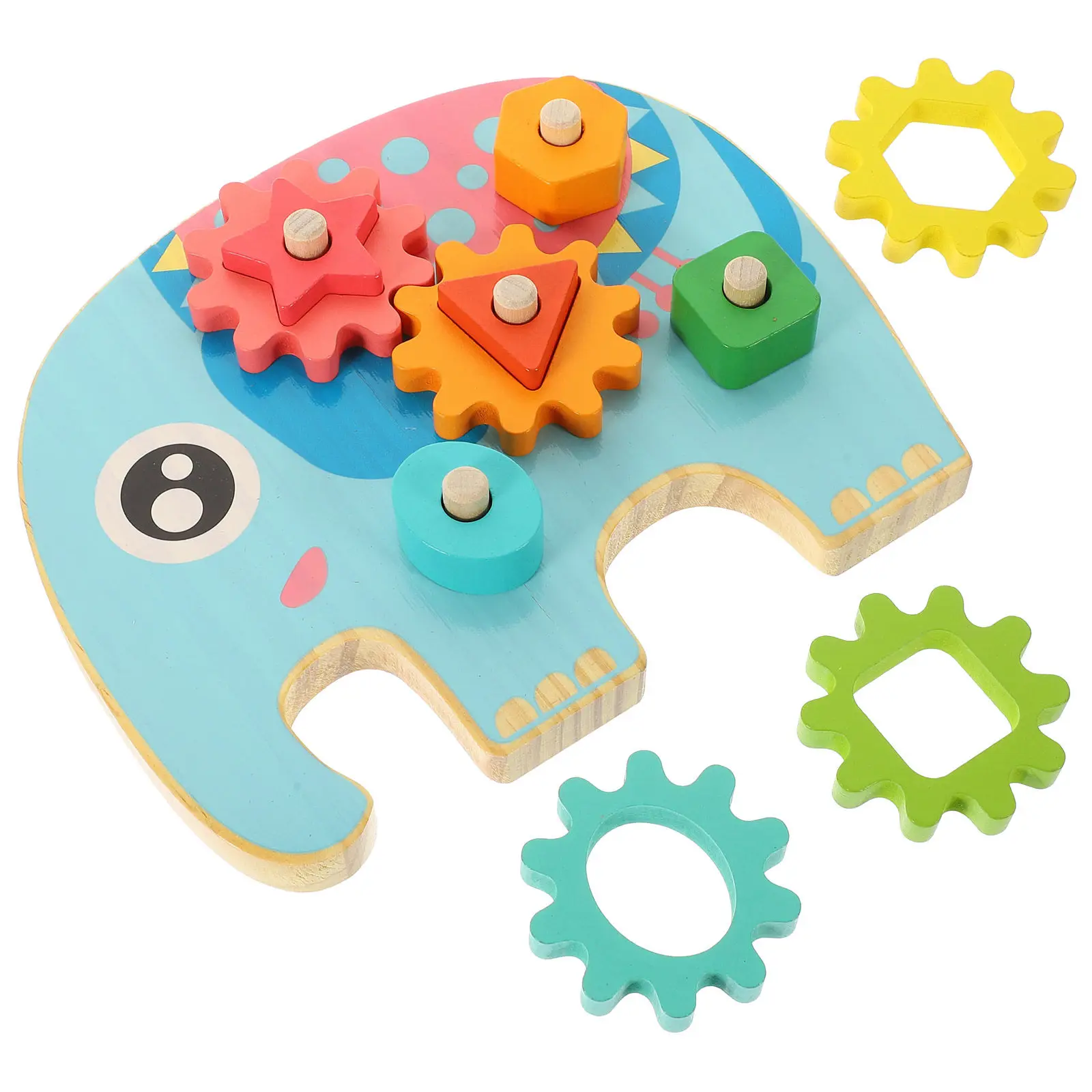 

1Set Geometrical Shape Wooden Puzzle Educational Board Early Learning Geometric Cognitive Blocks for Kids Hand Eye Coordination