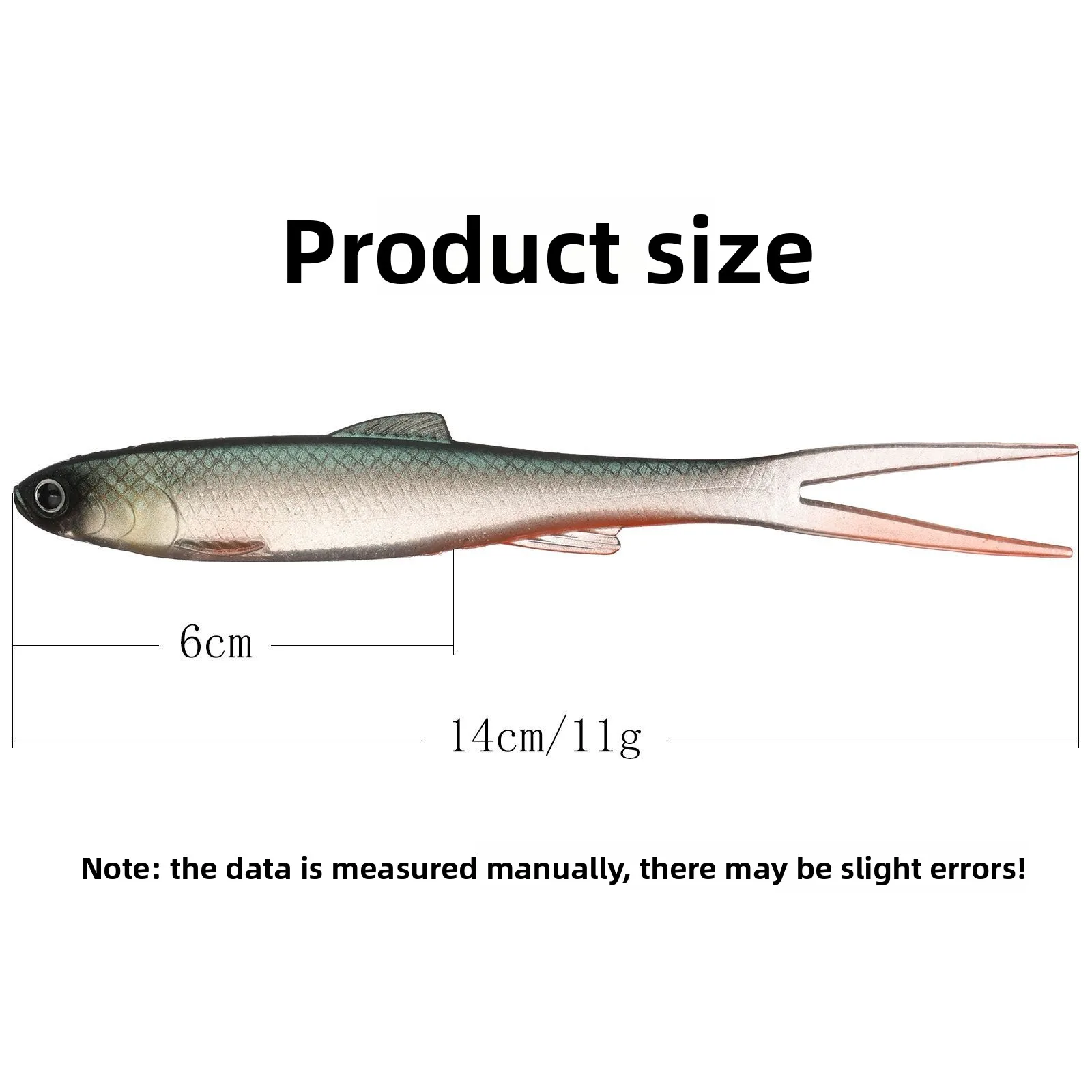 Vinilo MUKUN Split Tail Forked Fish – Señuelo biónico para atún - imagen 5