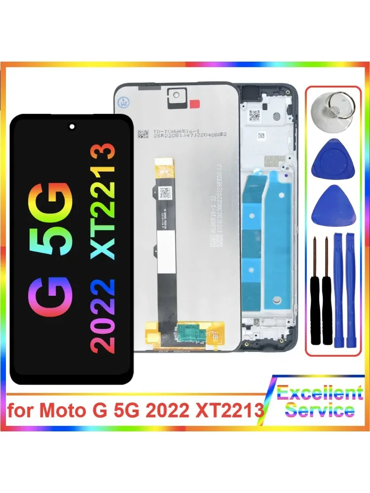 Przetestowany wyświetlacz LCD do telefonu Motorola Moto G 5G 2022, w tym panel dotykowy i digitizer, przeznaczony do wymiany w modelu Moto G 5G XT2213 XT2213-1, wraz z ramką. — zdjęcie produktu 7