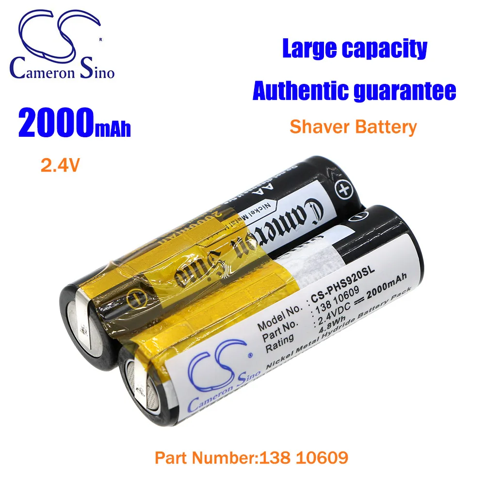 

Shaver 2000mAh Battery 138 10609 for Philips CoolSkin HQ6852 Philishave Cool Skin HQ8890 for Panasonic ER150 for Norelco 8890XL