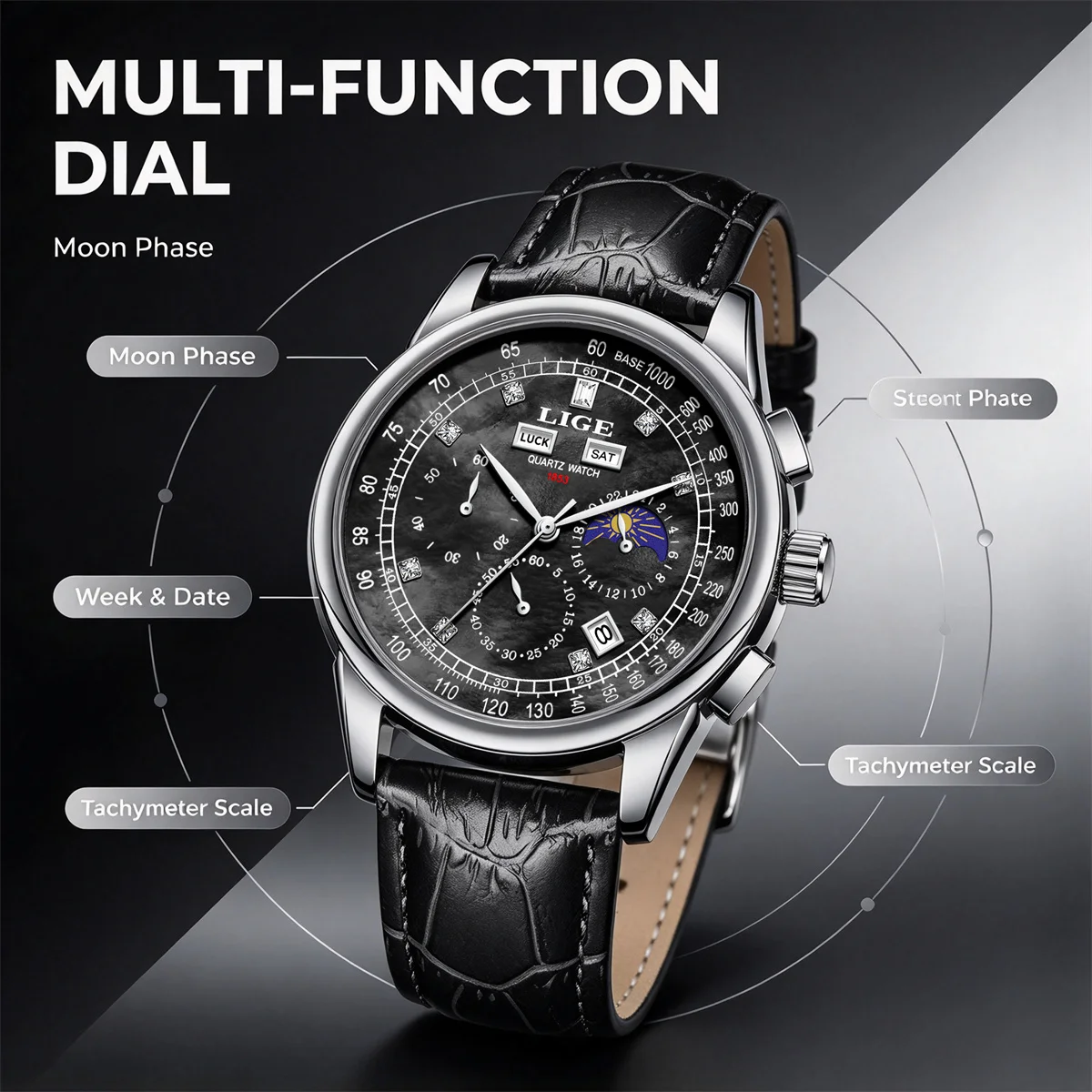 LIGE Men's Watches Top Brand Luxury Men WristWatch For Men Leather Quartz Watch Sports Waterproof Male Clock Relogio Masculino