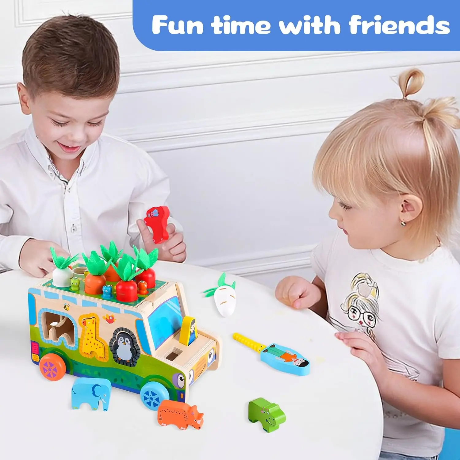 Wooden Activity Cube Montessori Matching Puzzle Box Carrots Sorting Board Preschool Learning Activities Shape Sorter Toys