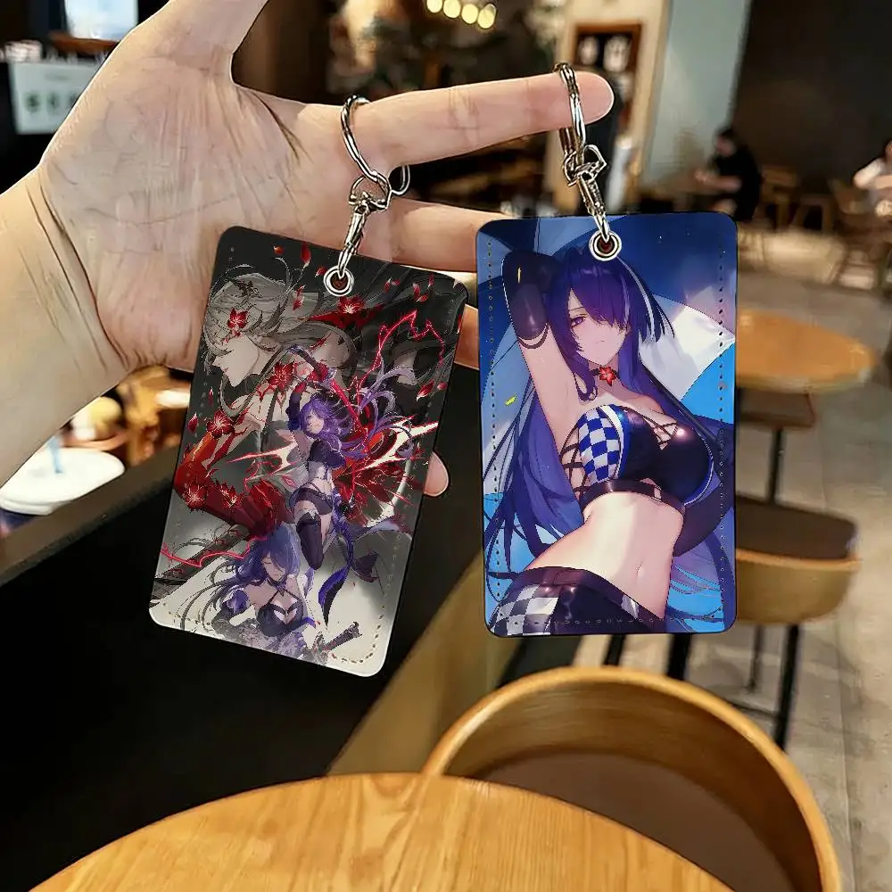 Game Acheron Honkai Star Rail Card Holder Keychain Key Ring Door Lock Access Protective Case For Security Gift