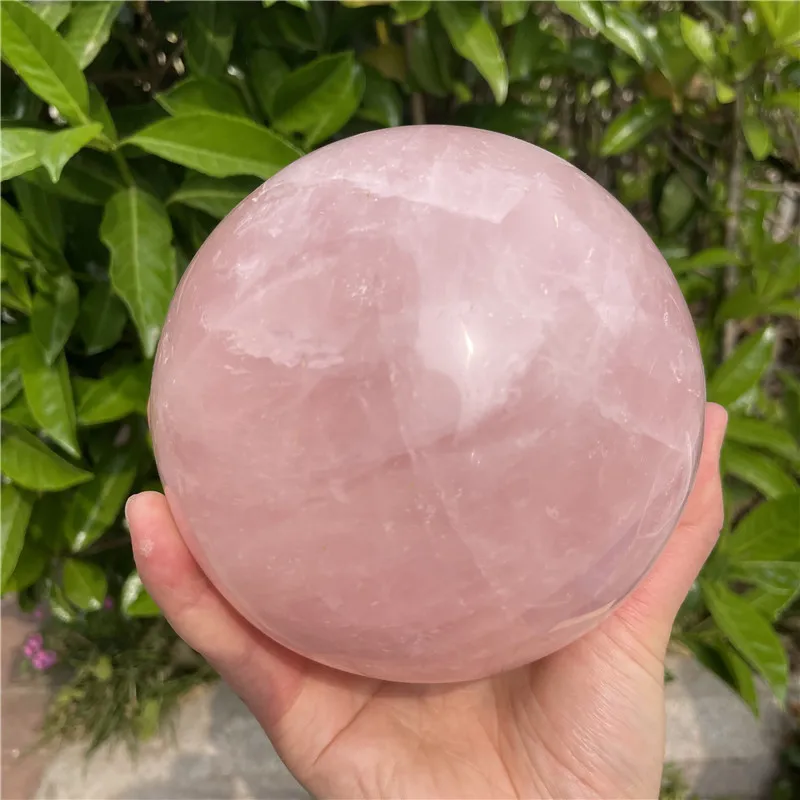 BIG SPHERE BALL  Natural Pink Rose Quartz Crystal Healing Ball Sphere Chakra Meditation Stone NEW