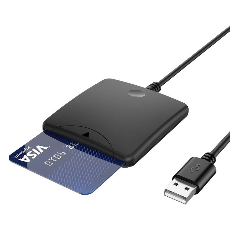 JMT Bank Card Reader USB2.0 ISO7816 Smart Card Reader CR334 For IC/ID/SIM ATM Bank Card SIM Card For Wins 7 8 10 Linux