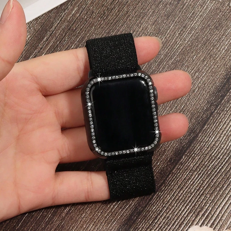 Elastisches Armband für Apple Watch 40mm 44 41 45 42 46 49 38mm Nylon Solo Loop Armband iWatch Serie 12 11 10 9 8 7 se 6 5 4 3