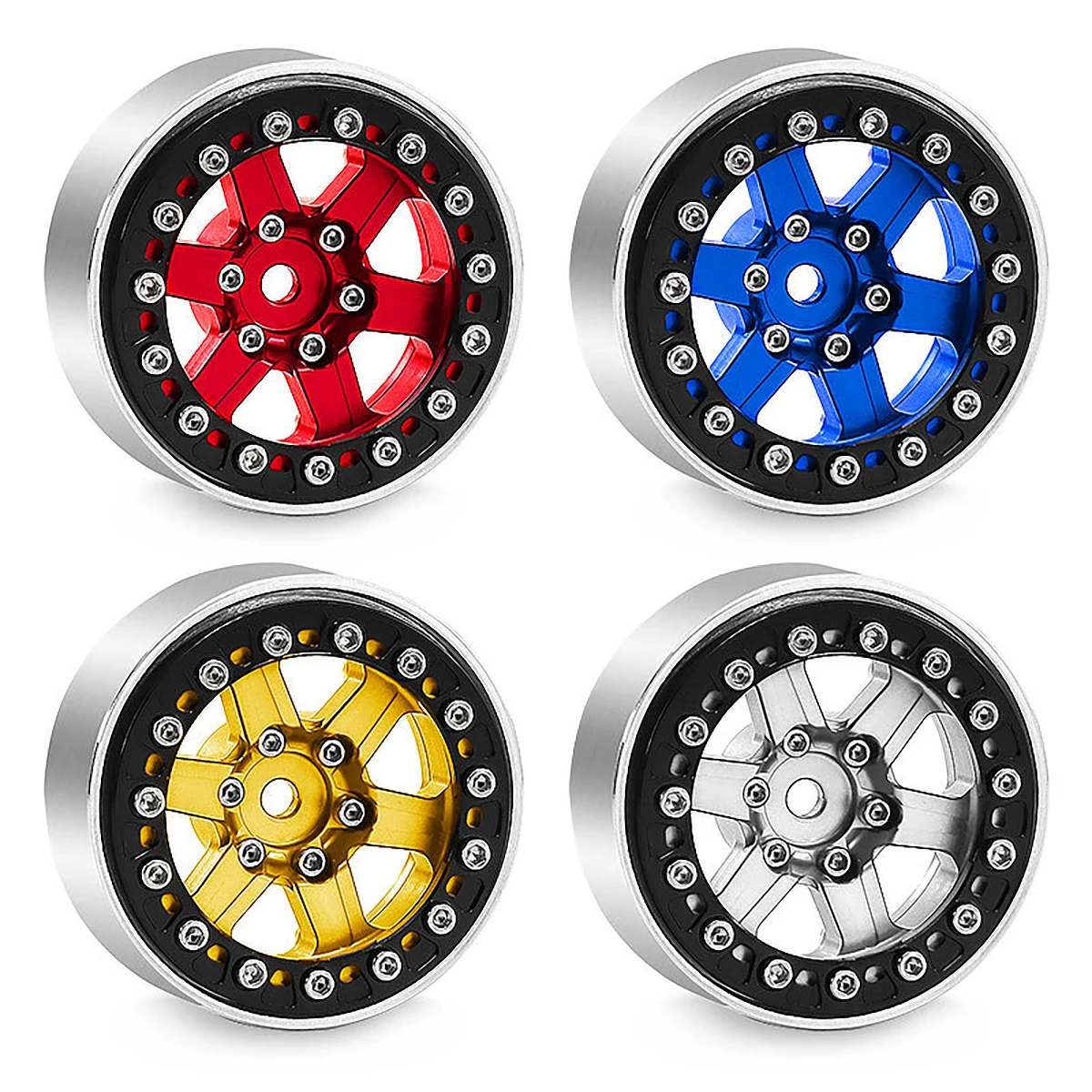 

4pcs 1.3-inch Matel Beadlock Wheel for 1/18 1/24 RC Crawler TRX4M Axial SCX24 FCX24 Ascent-18 Aluminum Alloy Wheel Upgrade Parts