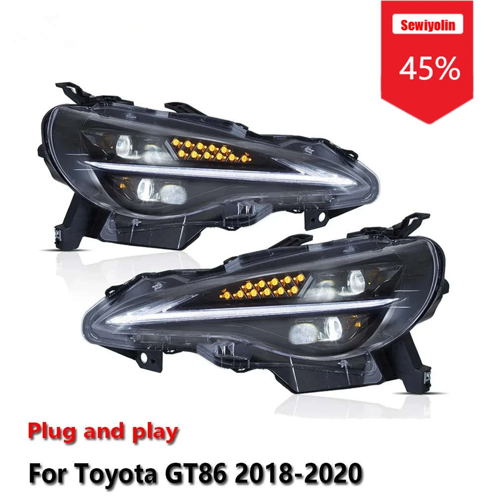 

Sewiyolin Car LED Headlight Assemblies For Toyota GT86 2018-2020 Fog DRL Brake Turn Signal Lamp Plug and Play