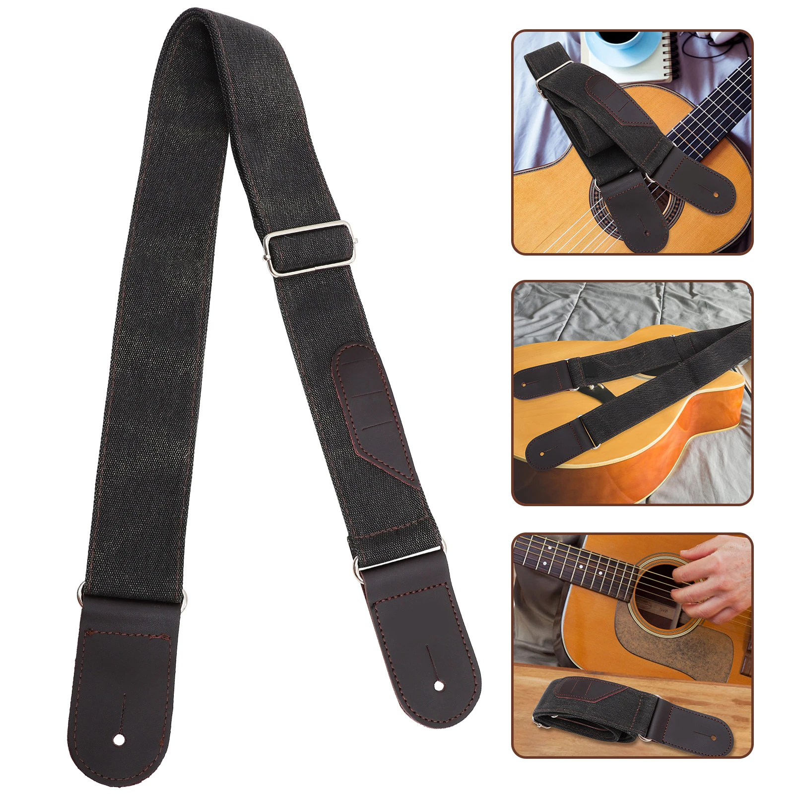 

Denim Guitar Strap Replacement Bass Electric Guitar Belt Adjustable Shoulder Sling Decorative Durable For Performance