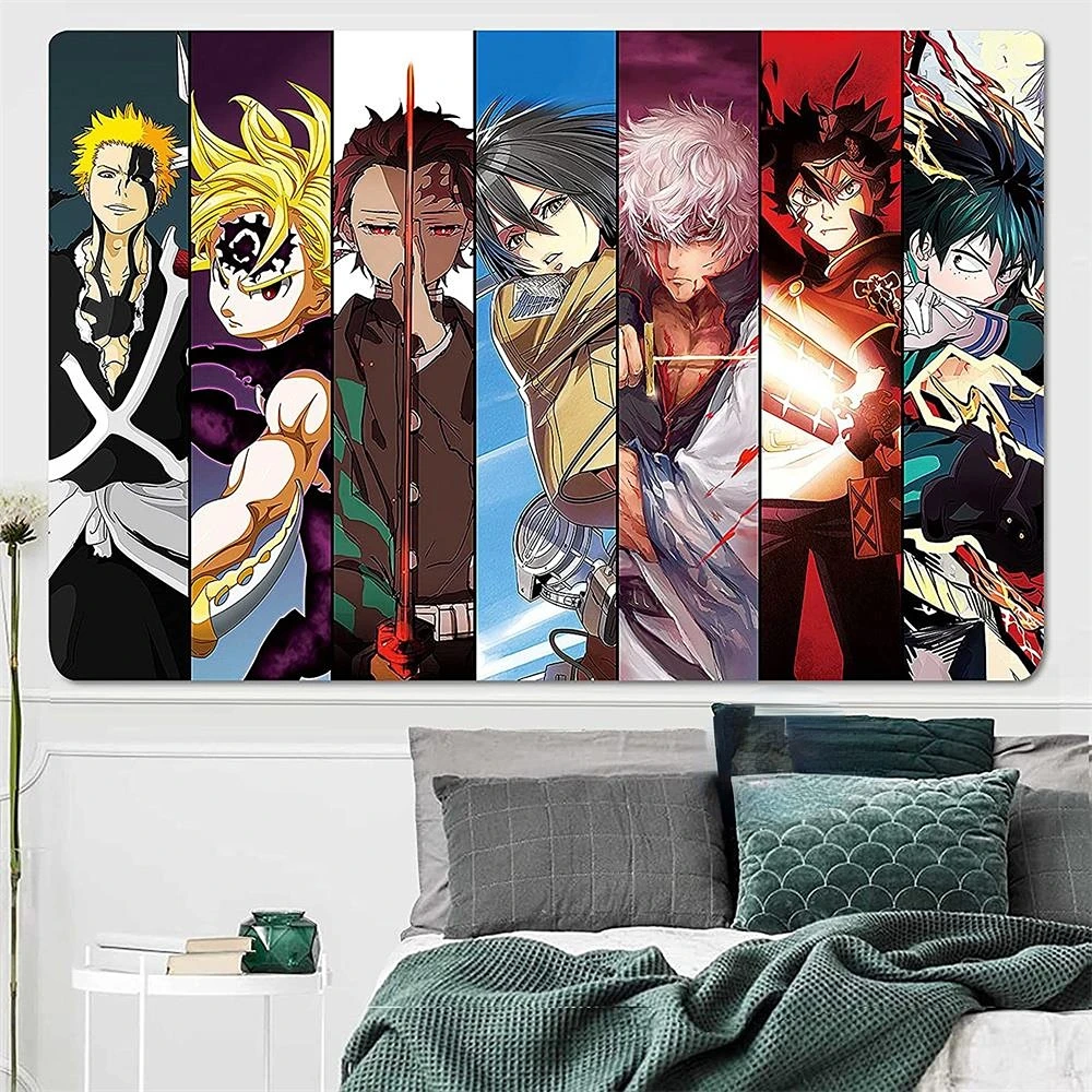 My Hero Academia Anime Tapestry Attack On Titan Shingeki No Kyojin Tapestry Wall Decor Background Cloth Aesthetic Decoration