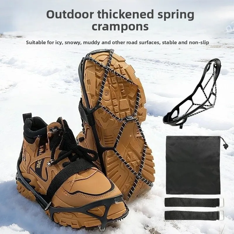 

Outdoor Snow Antiskid Spikes Grips Mountain Climbing Footwear Ice Traction Cleats Winter Hiking Ice Snow Gripper Shoe Cover