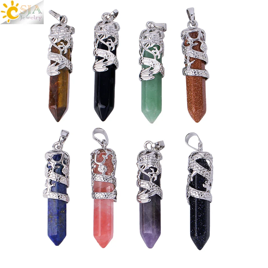 CSJA Myth Dragon-collares colgantes para amantes de la joyería, amuleto de suspensión, amuleto E854