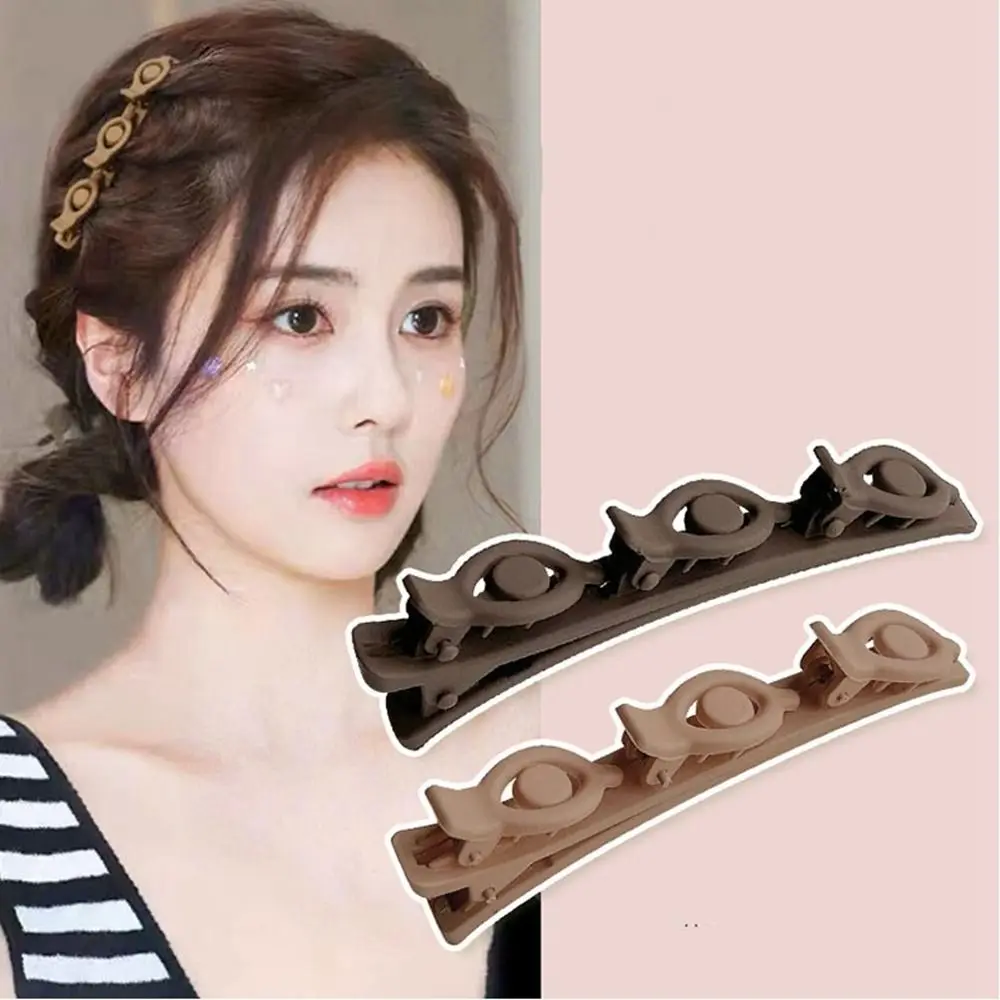 Sweet Side Barrettes Braided Hair Clip Korean Style Plastic Duckbill Clip Headwear Hairpin Bangs Clip Daily