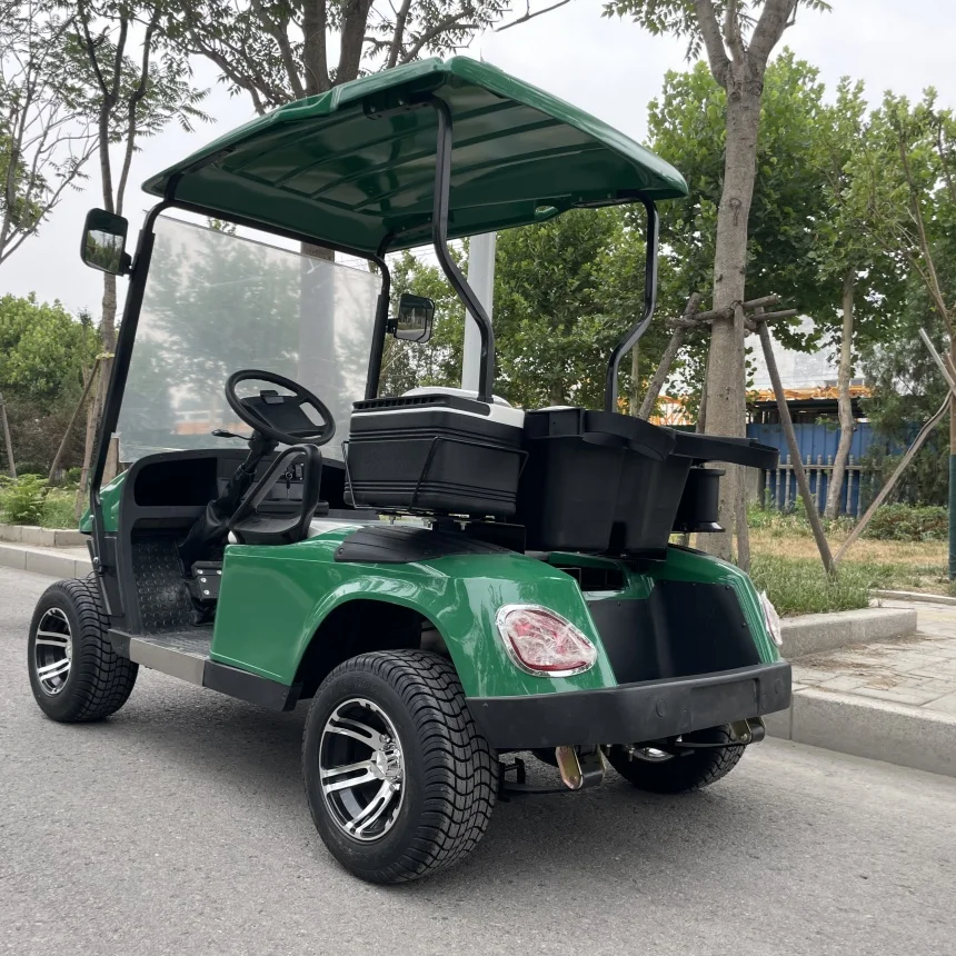 High Quality Electric Golf Cart 4 Seat Golf Cart Lithium Battery Powered Golf Car With Self-Adjusting Rear Wheel Mechanical Drum