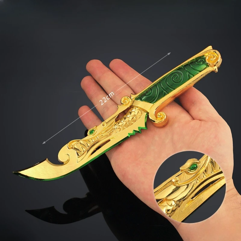 Periféricos Valorant de 8,66 pulgadas, cuchillo de bolsillo para primer año, juego de hoja de dragón, arma corporal, modelo de Metal, artesanías de alta calidad, juguetes para niños, regalos