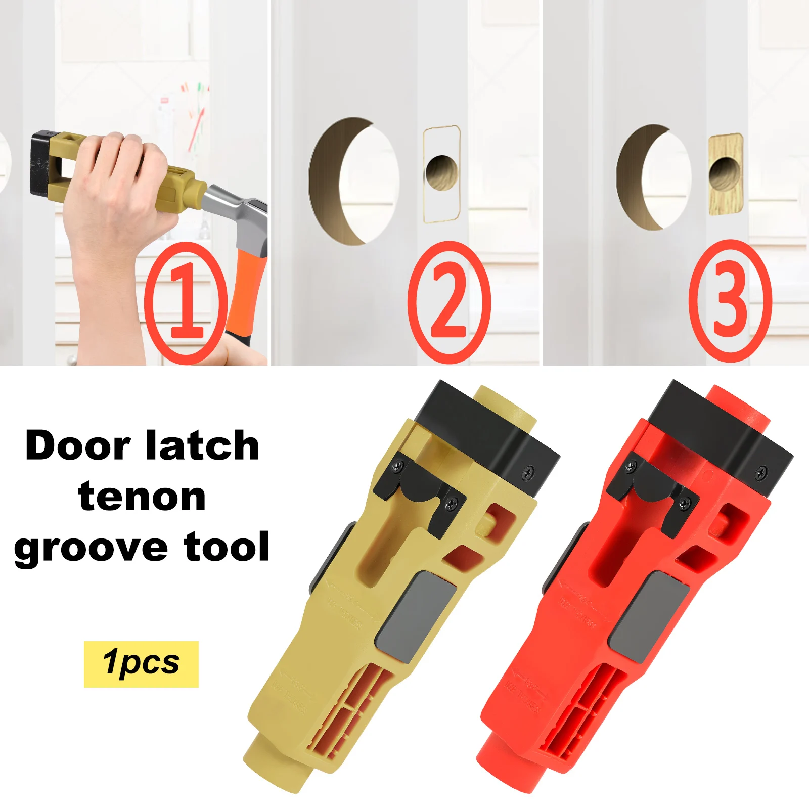 

Прецизионная дверная защелка, врезной инструмент, набор для установки дверной защелки подходит для деревянных дверей толщиной 1-3/8 футов или 1-3/4 фута