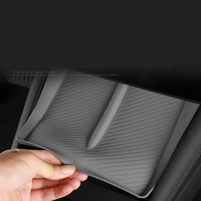 ل تسلا نموذج 3 24-25 سيليكون عدم الانزلاق وسادة سيارة التحكم المركزي الهاتف المحمول لوحة شحن لاسلكية نموذج جديد 3 اكسسوارات