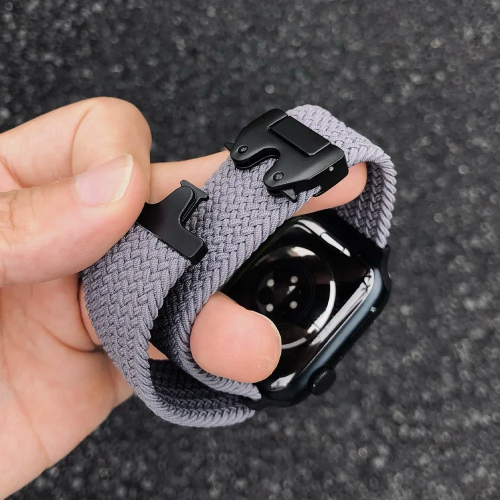 Braided Solo Loop Strap For Apple Watch Ultra 2 49mm Series 10 42mm 46mm Nylon Band Bracelet iWatch 10 9 SE 8 7 6 4 5 44 41 45mm