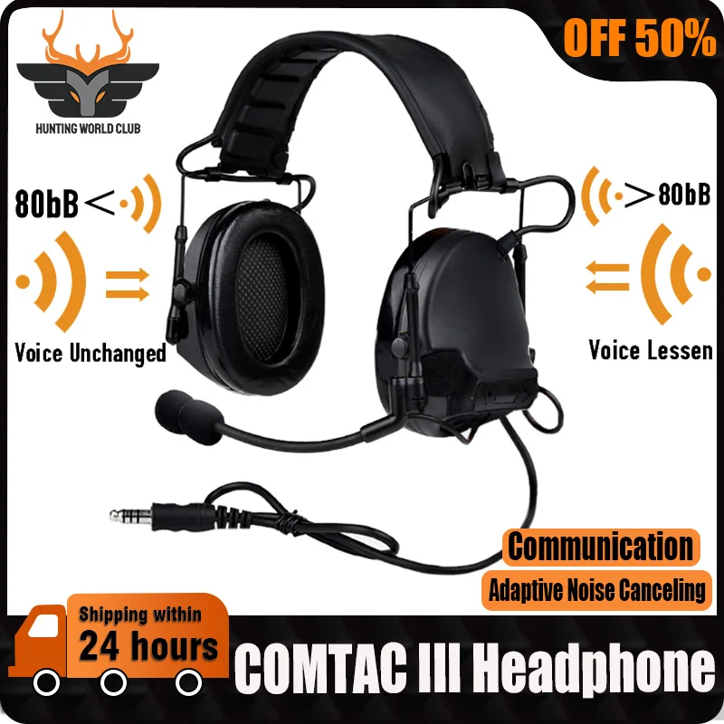 WADSN COMTA III Tactical Headset Active Pickup Noise Canceling Microphone Communication For Outdoor Hunting Hearing Protection