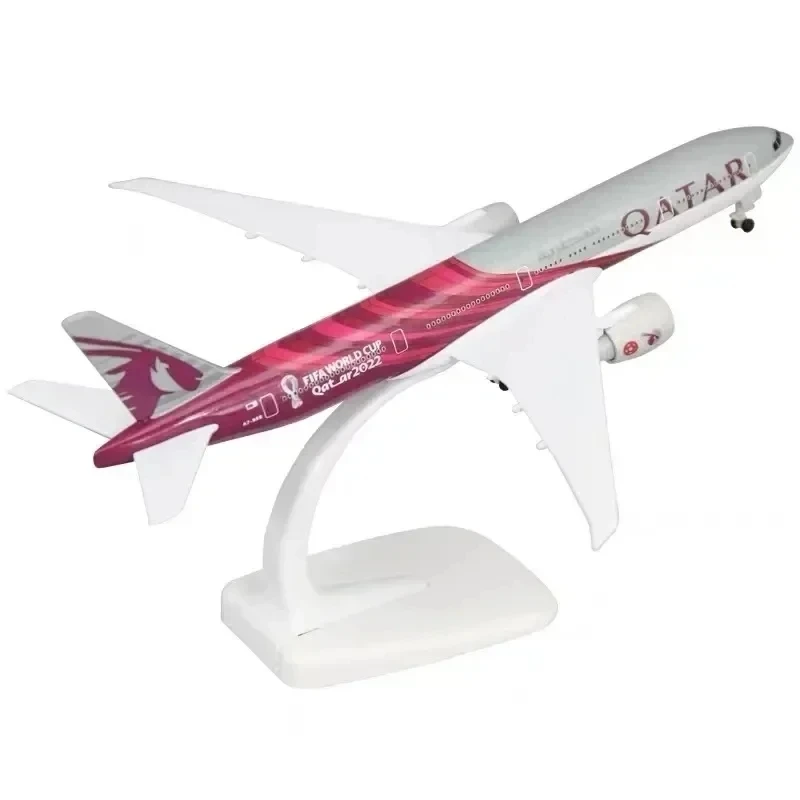 20CM Alloy Metal AIR QATAR Airways Boeing 777 B777 Diecast Airplane Model Aircraft with Wheels Landing Gears