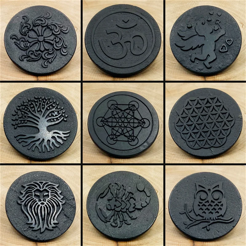 Shungite EMF koruma cep telefonu Sticke Shungite cep telefonu plakaları anti-radyasyon koruma çıkartmalar 1 adet