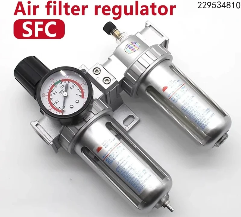 Air Filter Regulator Oil Water Separator Trap Regulator Valve for Compressor Pneumatic Parts SFC400 1/2 SFC300 3/8 SFC200 1/4